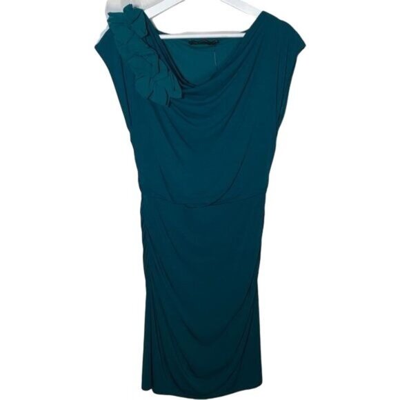 The Limited Dress Womens Size XS Sheath Stretch Ruched Green Fall Work Office - Picture 1 of 11